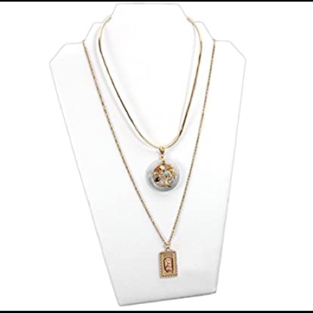 4-DOUBLE TIER NECKLACE EASEL STANDS
